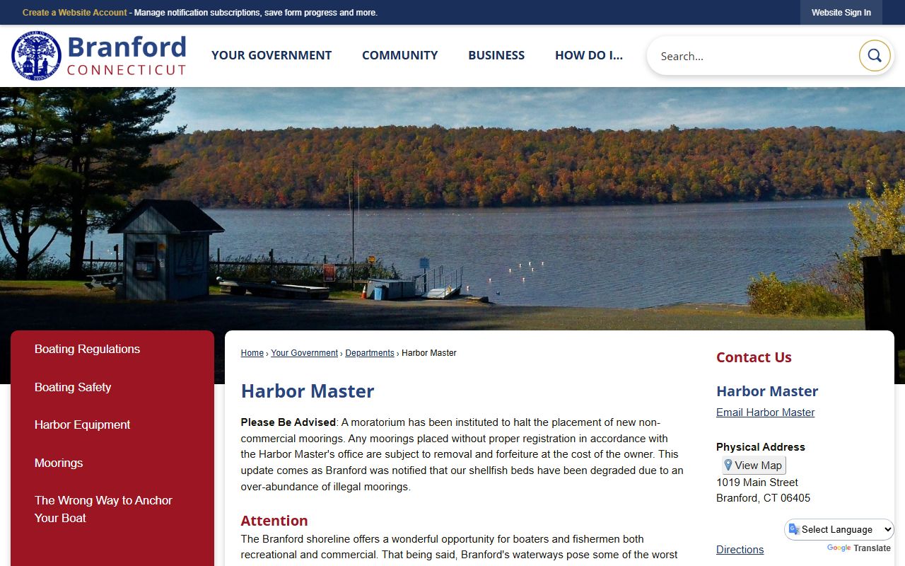 Branford white pages Town Clerk office page