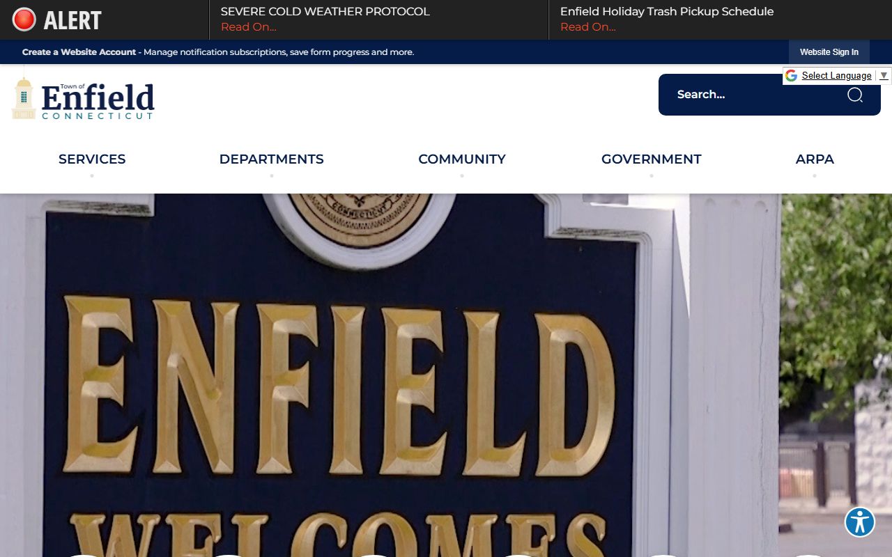 Enfield white pages town homepage