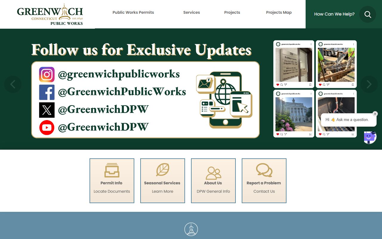 Greenwich white pages Town Clerk office page