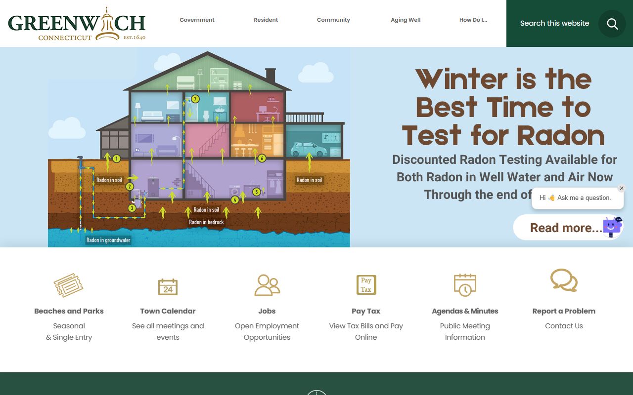 Greenwich white pages town government homepage