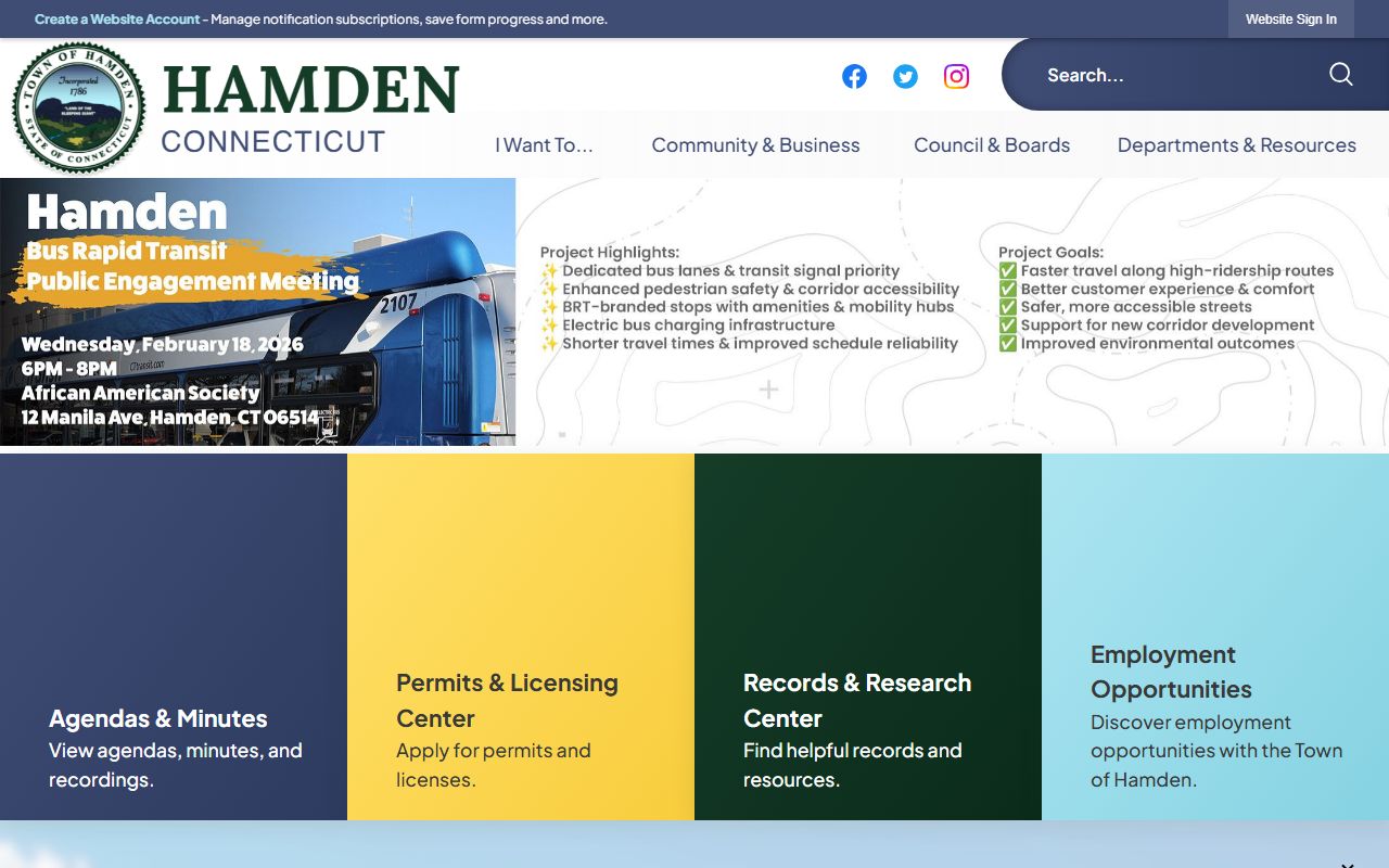 Hamden white pages town homepage