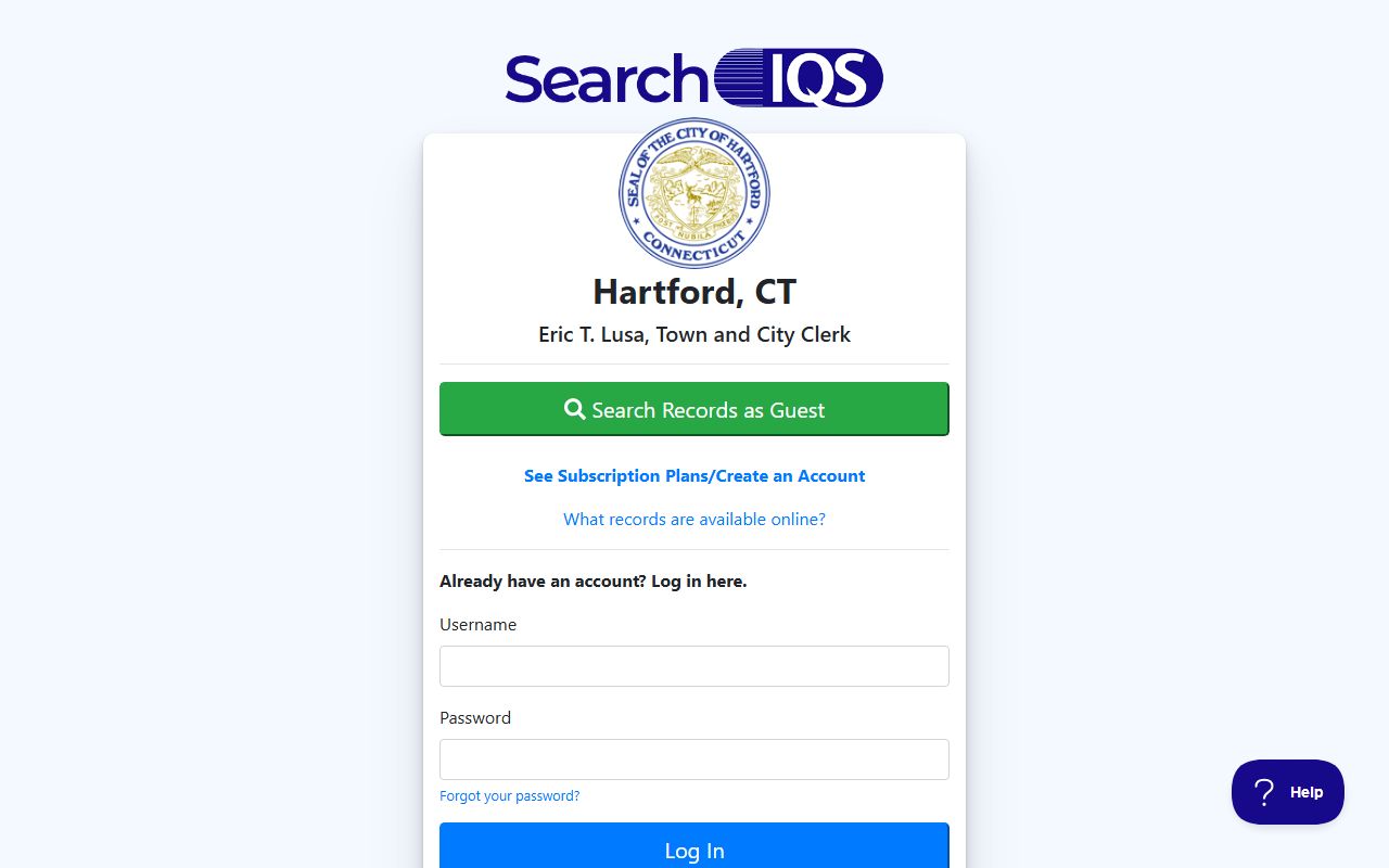 Hartford white pages land records search portal