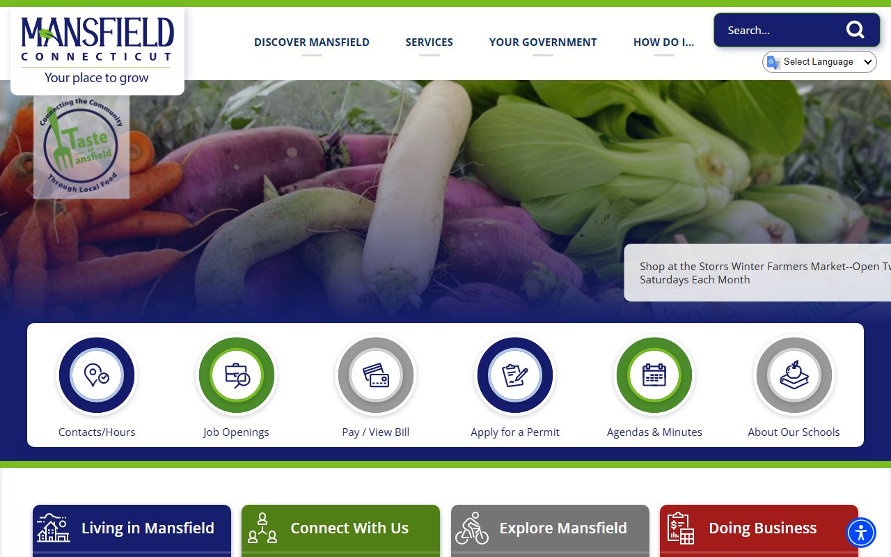 Mansfield white pages town homepage