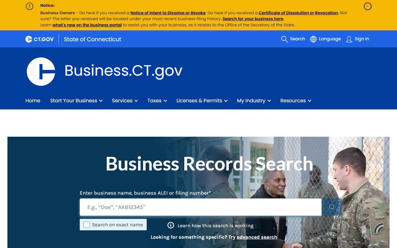 Connecticut business records search for white pages