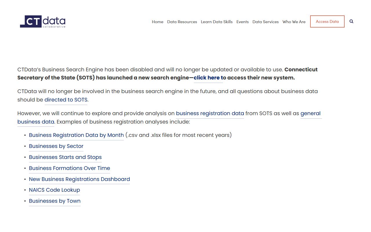 Connecticut business registration data white pages