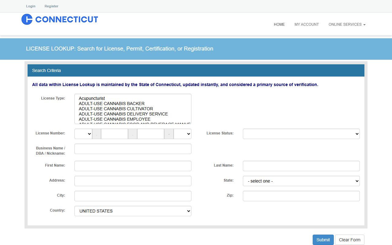 Connecticut license lookup white pages directory